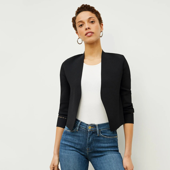 M.M. LAFLEUR Women's The Sant Ambroeus Jardigan Cardigan in Black sz Large - Picture 1 of 10